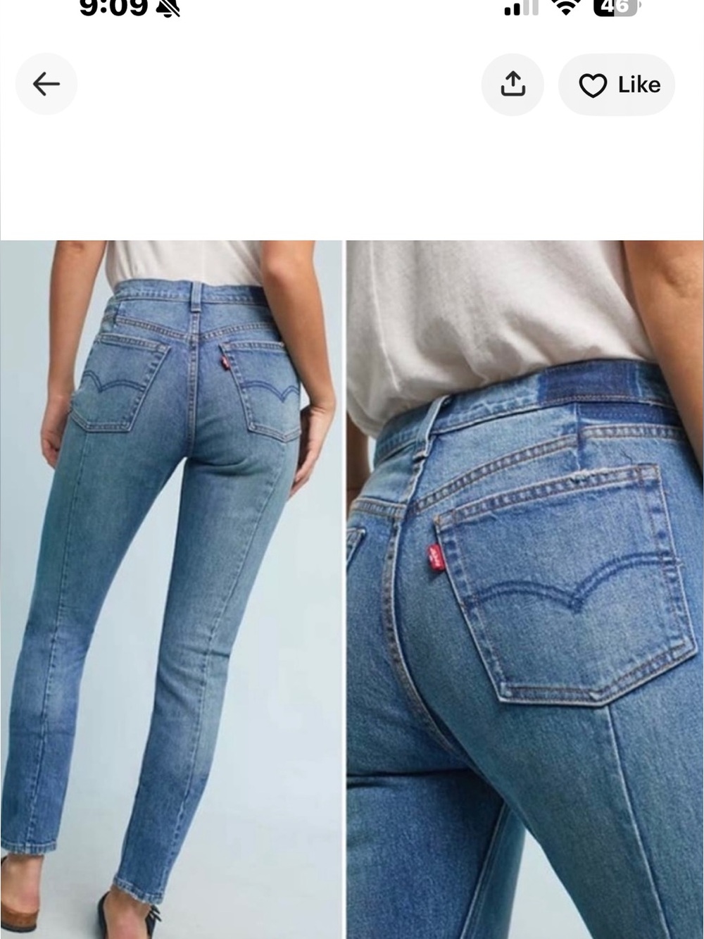Levi’s Altered 501 Seam Jeans in Light Blue Washed Denim